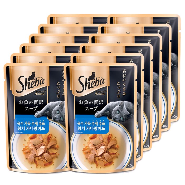 쉬바 수프 고양이간식 참치 40g, 참치 가다랑어포, 40g, 12개