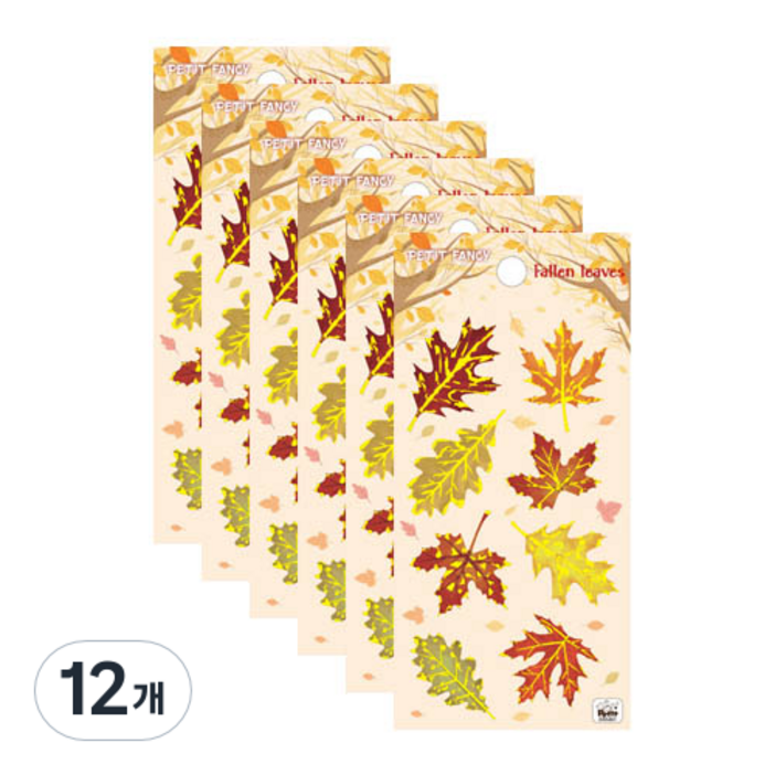 쁘띠팬시 시즌 가을 Fallen Leaves 스티커 DA5461, 혼합색상, 12개