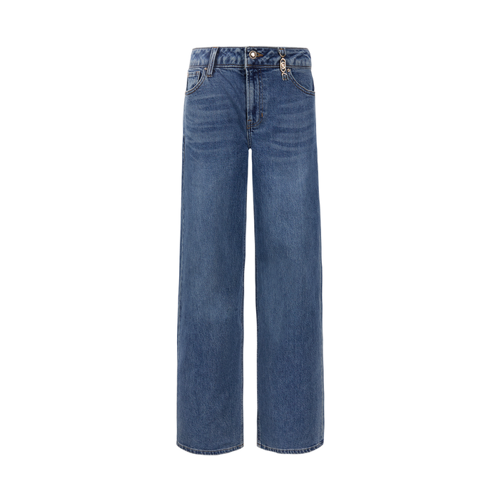 게스 여성용 벨트고리 금속장식 와이드 팬츠 미디엄블루 사계절용 YO3D6105MBL2