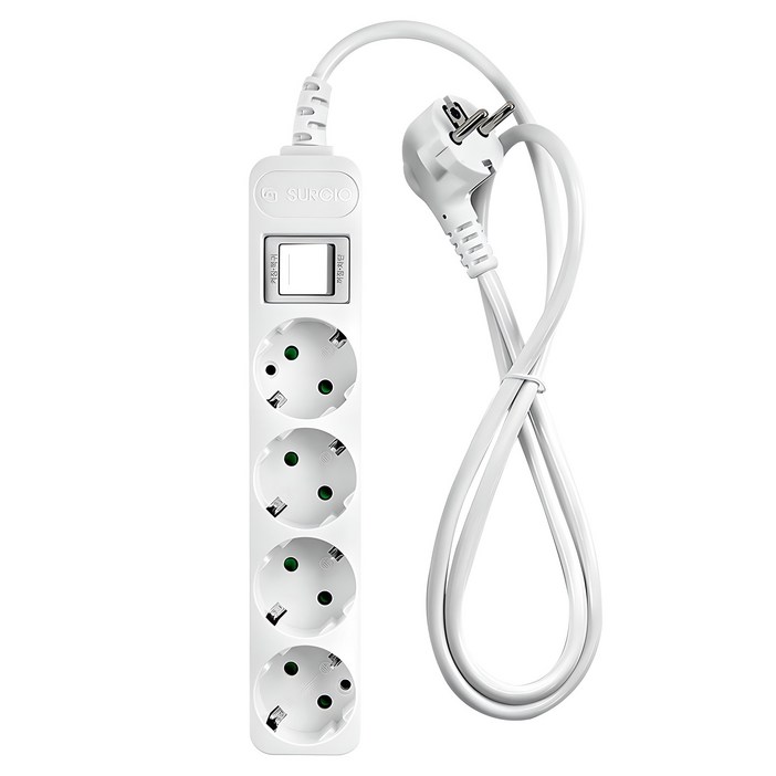 모노케어 접지 전선형 멀티탭 4구 DH2048NT DH1049ST, 3m, 화이트, 1개