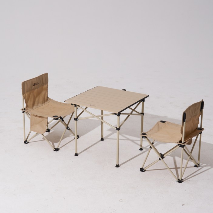 모비가든 아웃도어 캠핑 테이블 의자 세트, 샌드베이지