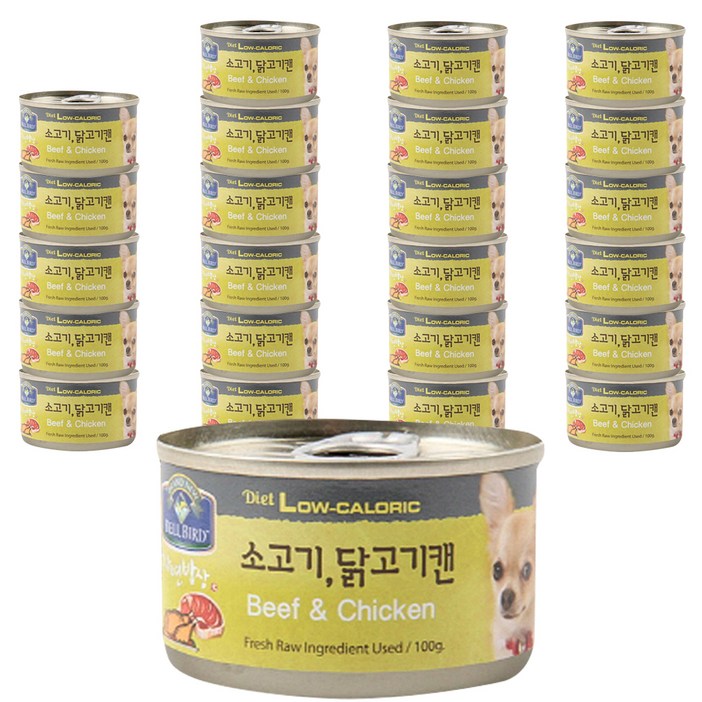 벨버드 자연밥상 소고기닭고기 강아지 간식 캔