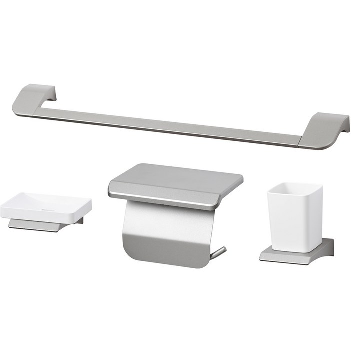 두진 무광 사틴 욕실 악세사리 4종 세트 DA200, 단일색상, 1개