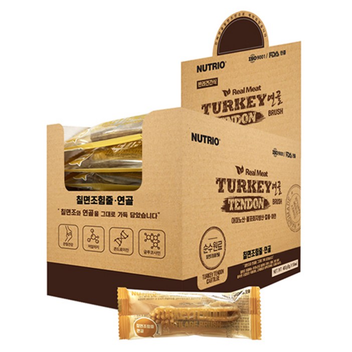 뉴트리오 강아지 프리미엄 칠면조 힘줄 연골 브러쉬 50p, 400g, 1개, 혼합맛칠면조힘줄연골 뉴트리오 강아지 프리미엄 칠면조 힘줄 연골 브러쉬 50p, 400g, 1개, 혼합맛칠면조힘줄연골