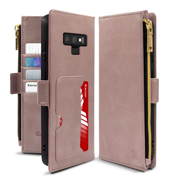 엑씨 앨리스 지퍼형 카드수납 지갑 가죽 다이어리 휴대폰 케이스