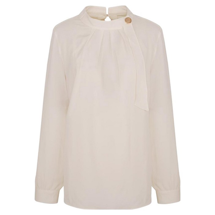 크로커다일레이디 버튼 포인트 핀턱 블라우스 CLCSTS108