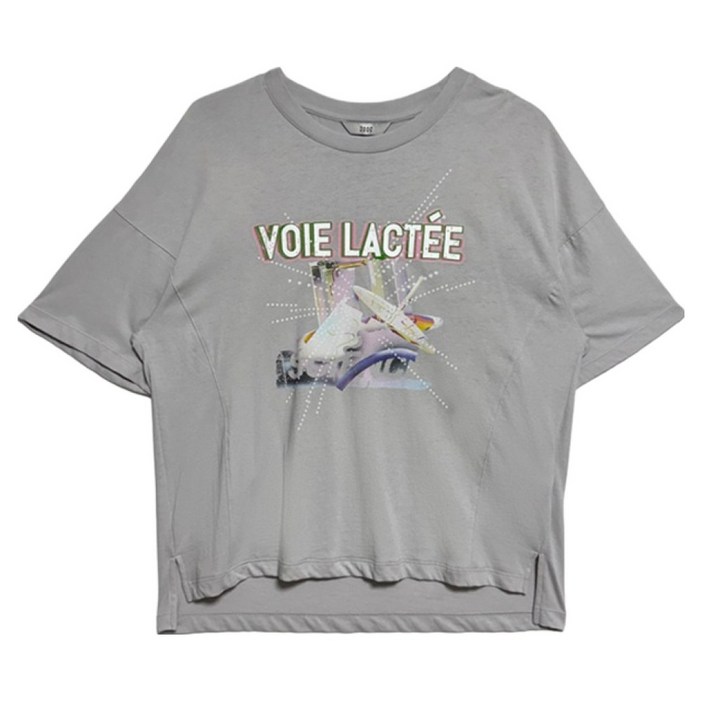 주크 여성용 라운드넥 프린트 반팔 티셔츠