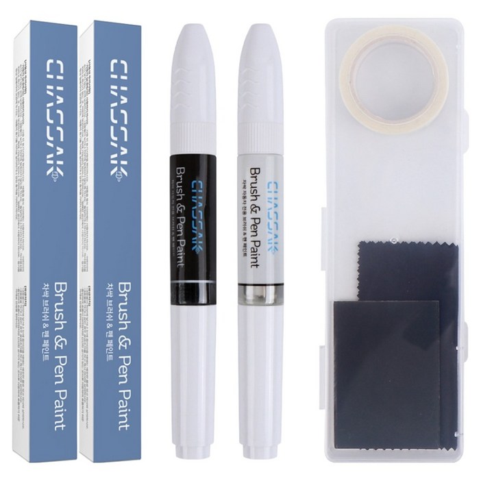 차싹 현대 순정형 자동차 붓펜 페인트 컬러  투명  전용키트, 1세트, SAW 아틀라스화이트,투명 붓펜