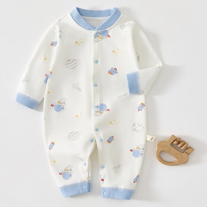 베베니즈 러블리패턴 순면 긴팔우주복