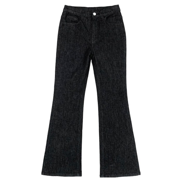 플랜데이 여성용 치키 속밴딩 워싱 세미부츠컷 데님팬츠