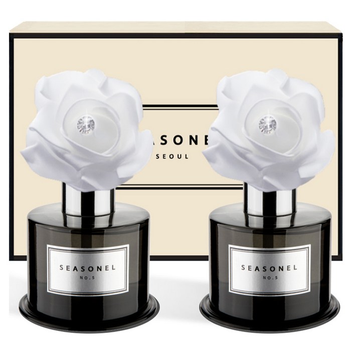 시즈넬 퍼퓸향 디퓨저 화이트 로즈 블랙에디션 120ml 본품, 넘버 파이브 향, 2개
