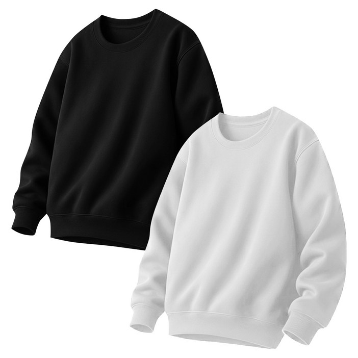 맨인모드 남녀공용 미니멀 세미 오버핏 맨투맨 2종 세트 D0512