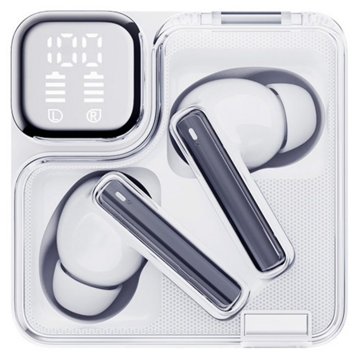 QCY T31 멜로버즈 네오 LED디스플레이 블루투스 이어폰, 화이트, QCYT31 MeloBuds Neo