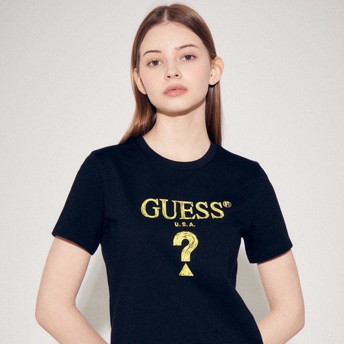 게스 여성용 무테삼각 아크릴 짠짠컬러 반팔티셔츠 YP2K9436