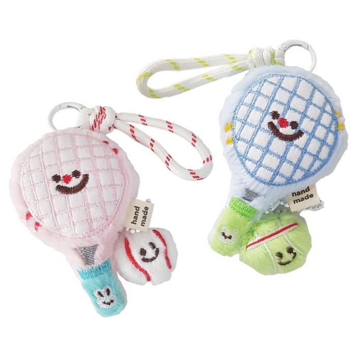 아가플러스 큐티 뽀작 라켓 볼 짝궁 키링 2종 세트