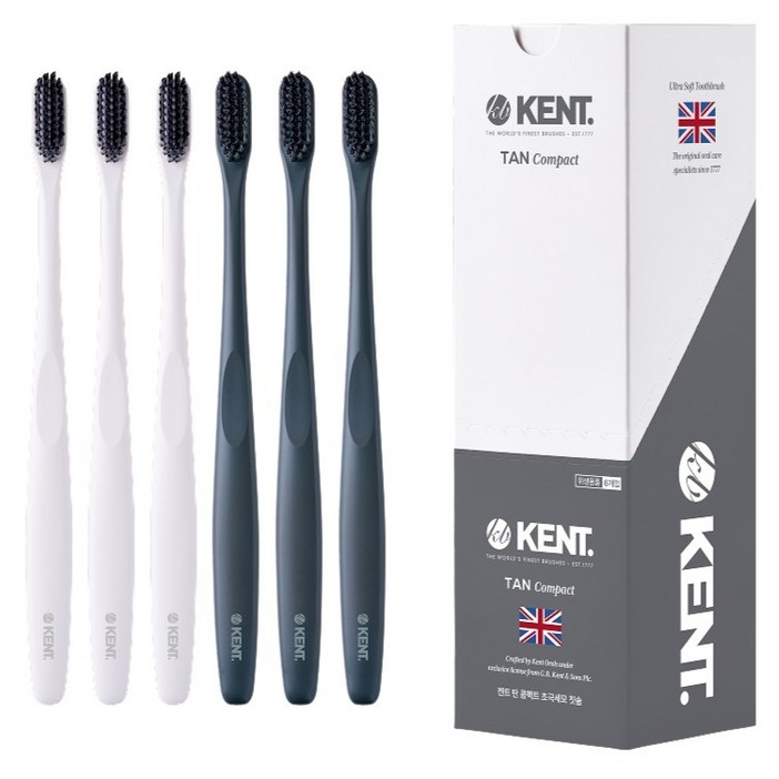 켄트 탄 콤팩트 초극세모 칫솔 2종 x 3p 세트, 6개입, 1세트