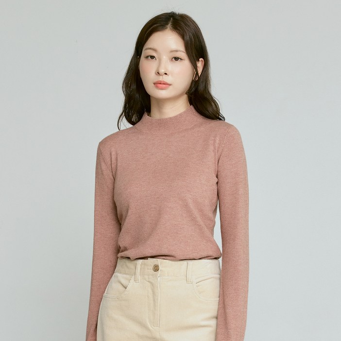 210에디트 남녀공용 캐시미어 블렌디드 반터틀넥 솜털니트 ZZ4SW011