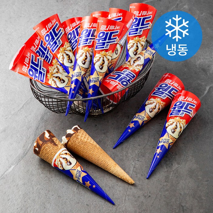 롯데웰푸드 월드콘 바닐라 아이스크림 (냉동), 160ml, 1개입, 24개