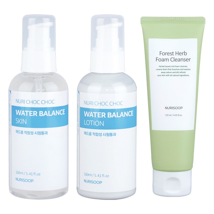 누리숲 누리촉촉 스킨 160ml + 로션 160ml + 녹삼초 폼클렌저 120ml