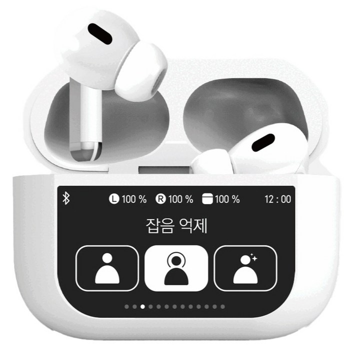 아이리버 ANC 노이즈캔슬링 LCD 터치 스크린 커널형 무선이어폰, IB-P1, 화이트