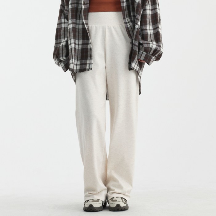 엘쏘 여성용 빅사이즈 신축성 좋은 허리 밴딩 소프트 와이드 팬츠