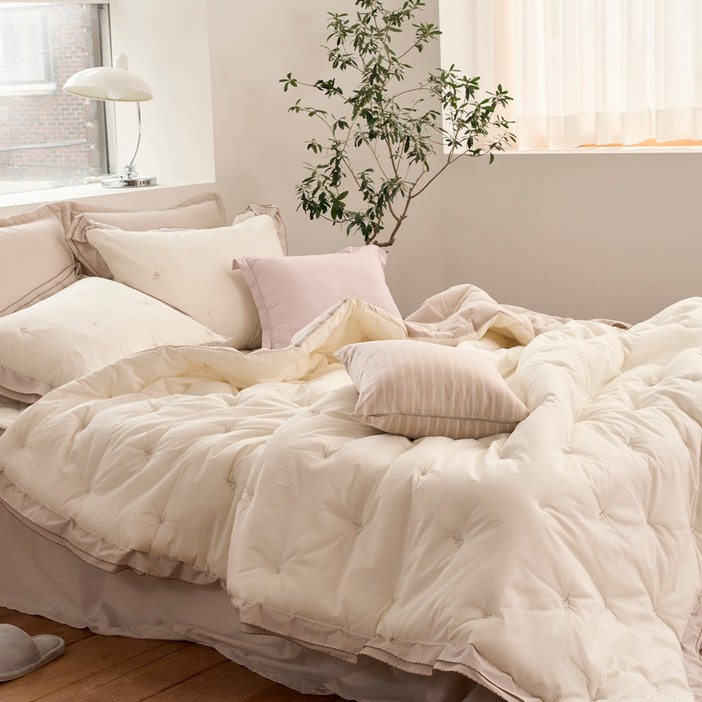 더플레오 60수 아사 순면 차렵이불 세트