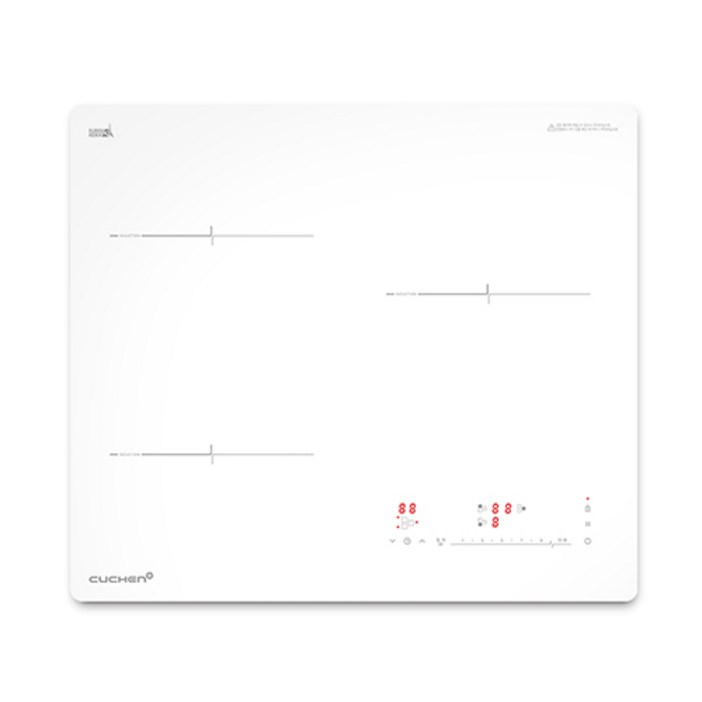 쿠첸 빌트인 방식 더 블랑 인덕션 전기레인지 3구, CIRO2IH33FLBIB, 빌트인