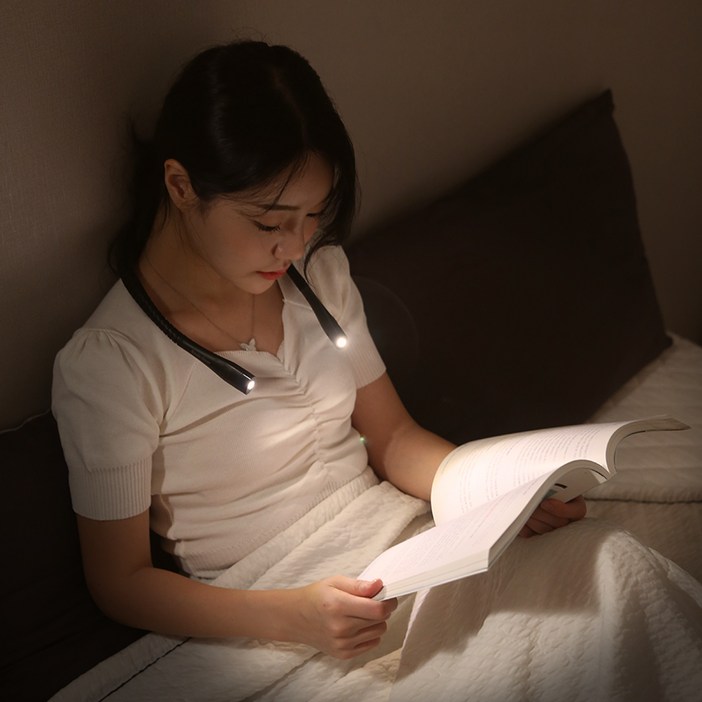 베이직기어 넥밴드 LED 독서등 후레쉬 북라이트, 블랙 베이직기어 넥밴드 LED 독서등 후레쉬 북라이트, 블랙