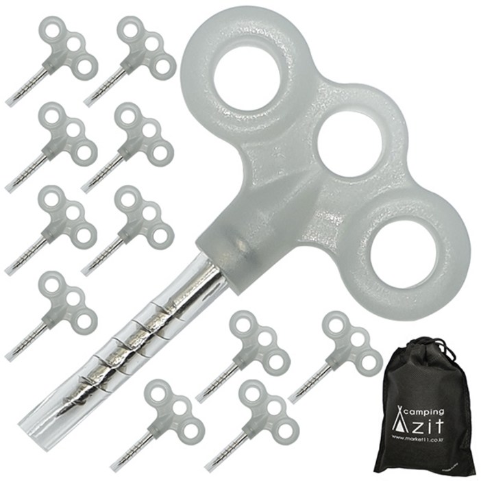 안전 캡 부착 캠핑 야광 데크팩 12p  부직포 주머니 세트