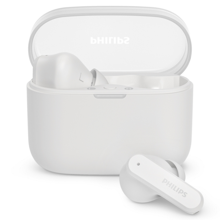 필립스 무선 ENC 노이즈캔슬링 커널형 블루투스 이어폰, TAT2000, 화이트