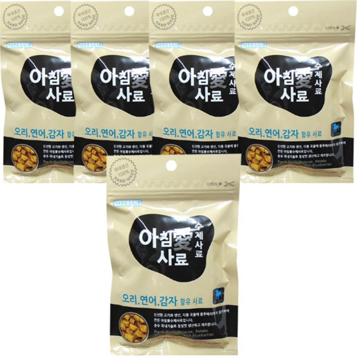 아침애사료 오리 연어 감자 수제사료 5p