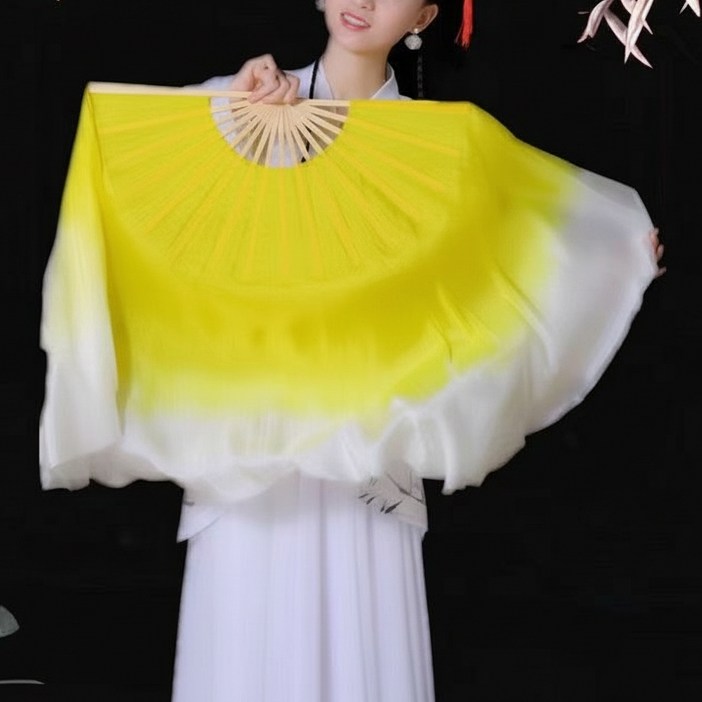 마켓피아 옐로우 그라데이션 전통 춤 실크 무용부채 16 36 x 50 cm, B타입, 1개