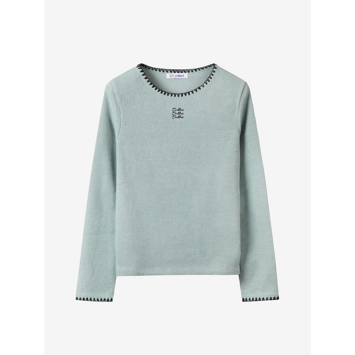 씨씨콜렉트 중계점 아플리케 포인트 티셔츠 E254PSM135 여성 겨울 티셔츠