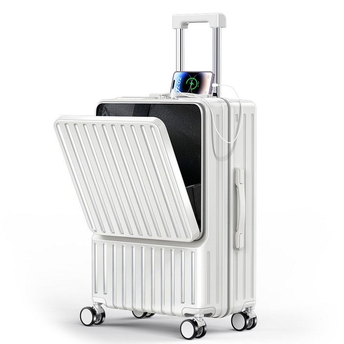 Moteur [AS 3년] 캐리어 기내용 중대형 여행용 컵홀더 USB 충전 포트 노트북 짐 수납 가능 스피너 훨 여행가방 TSA 락 20/24/28인치 기내형 중대형 캐리어