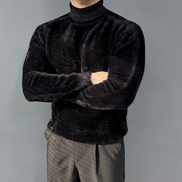 당일출고 반목목폴라 비스코스 앙고라 니트 남자겨울니트 남성 빅사이즈 목폴라
