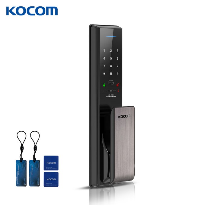 코콤 KDLAC9500 카드키 현관문 무타공 푸시풀 번호키 도어락 교체 설치 고리형 2개  부착형 2개, 고객직접설치, KDLAC9500
