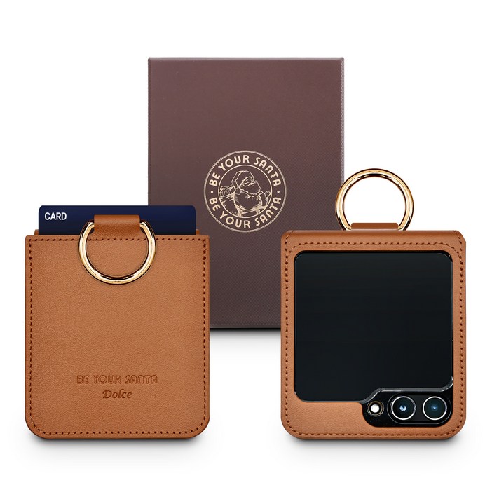 갤럭시 Z플립5 케이스 이태리 천연가죽 힌지보호 카드수납 링 지플립5 돌체