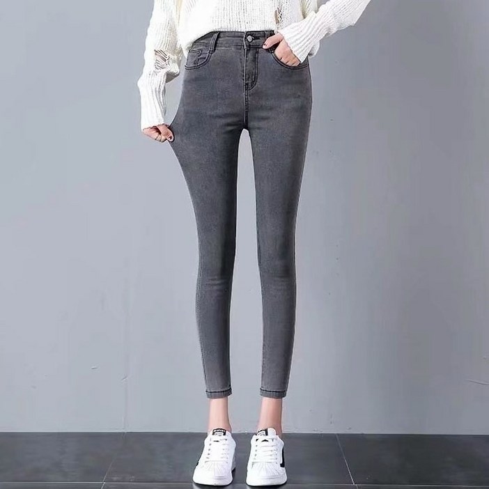 수입 신상 봄 가을 여성용 청바지 레깅스 봄 가을철 수입 스키니 청바지 다양한 스타일링 롱 디자인 발목 몸매 라인 종아리