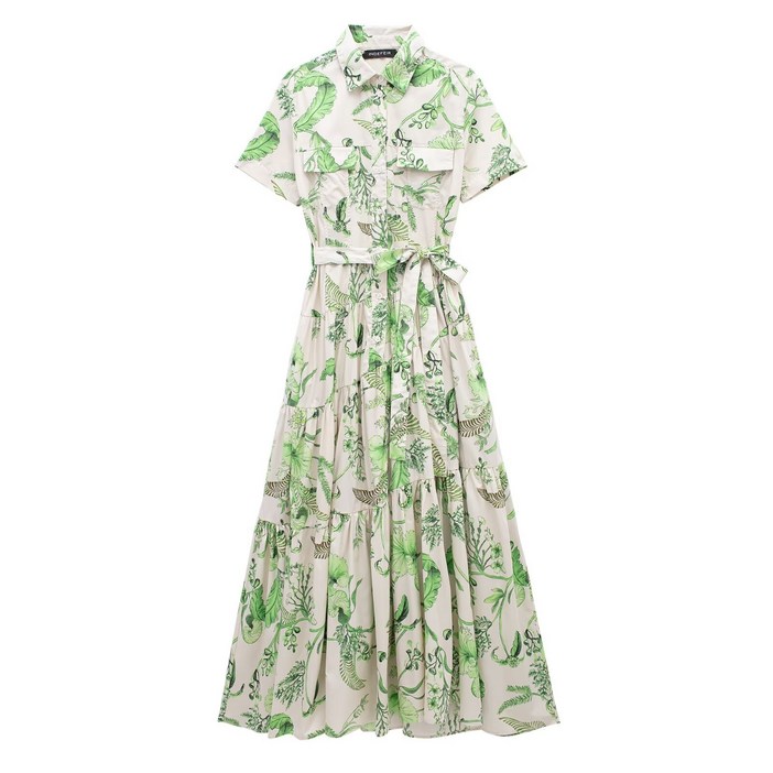 자라 벨트 셔츠 카라 반팔 여름 롱 원피스 ZARA