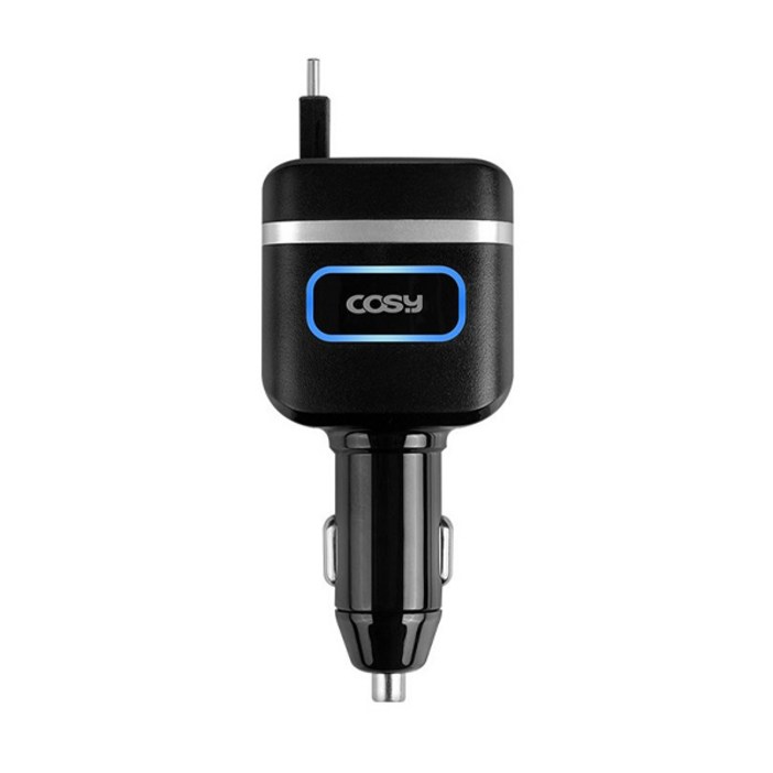 코시 QC3.0 USB 2포트 차량용 자동감김 급속 충전기 타입C