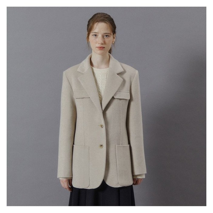 더아이잗 울 캐시미어 블렌드 멀티 포켓 싱글 재킷 IRVP0JK551