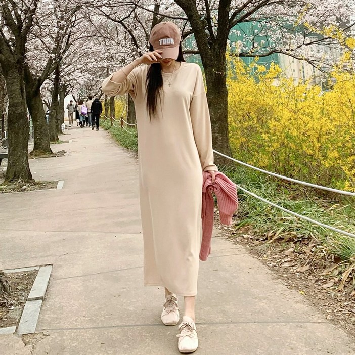 하이데일리 로로 스판 롱원피스