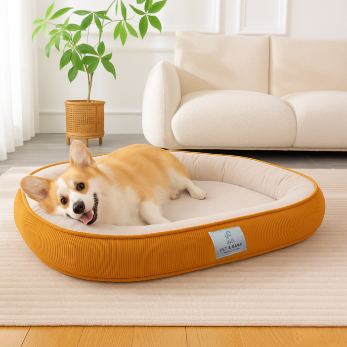 런레이더 미끄러움방지 반려동물 꿀잠 방석, 1개, 오렌지