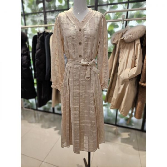 듀엘 체크 플리츠 여신 원피스 D231MSE010