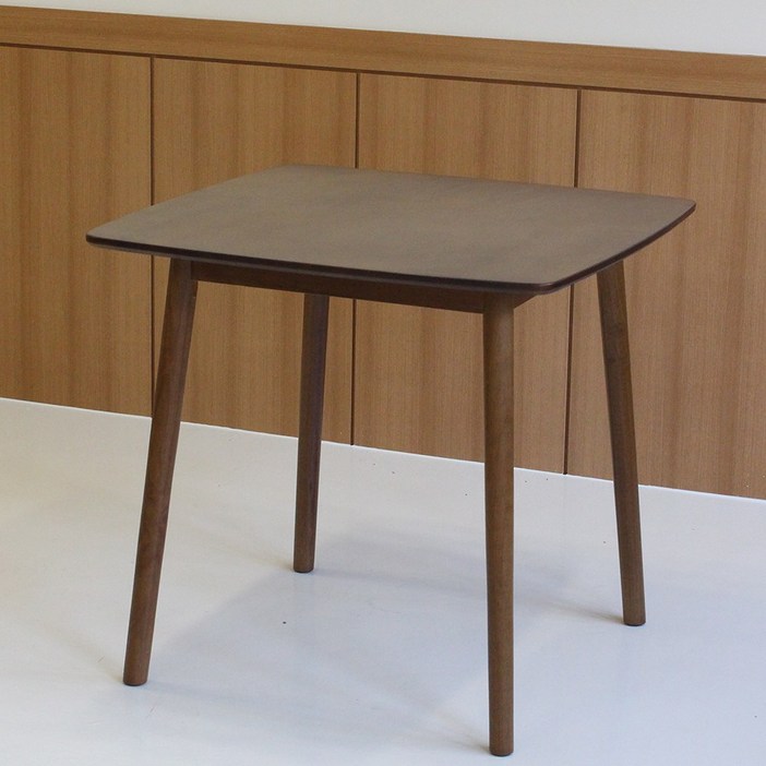 소프트 2인테이블 750 고무나무 원목 식탁 업소 식당 가게, 2인용, 월넛