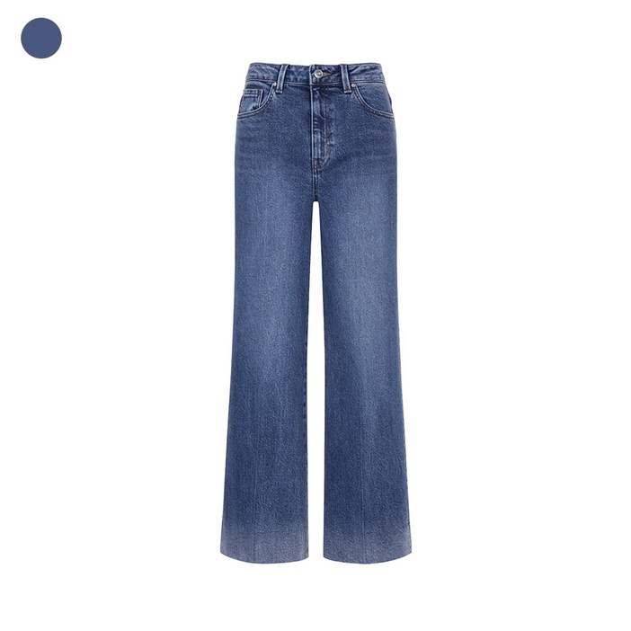 국내매장품 게스 GUESS 여성 밑단워싱포인트 인디고 와이드 YM5D1165