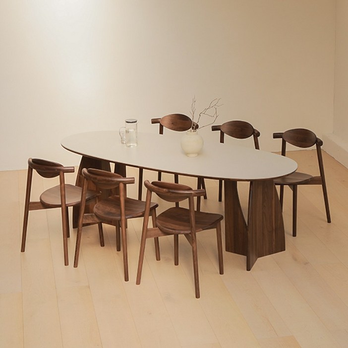 라미에스 듄 월넛 호두나무 원목 포세린 세라믹식탁 4인용 6인용 1800 2000 2200