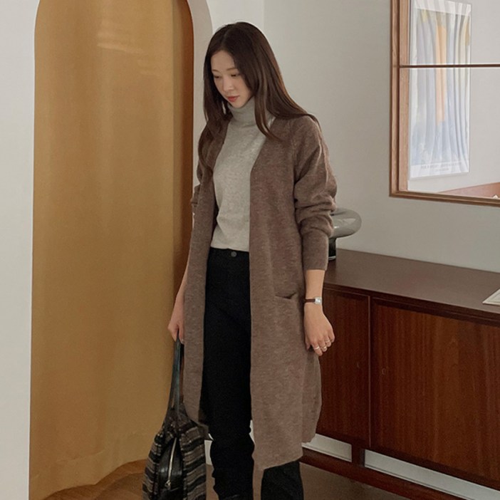 프롬미스 프라하 롱 니트 가디건