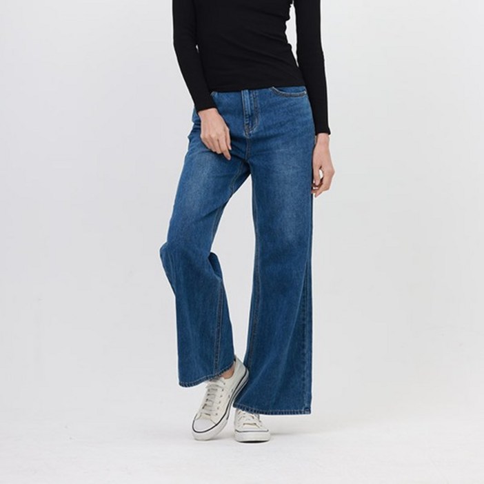 jambangee 여성 난스판 솔트워싱 NEW 와이드부츠컷핏AN1DTB273MB