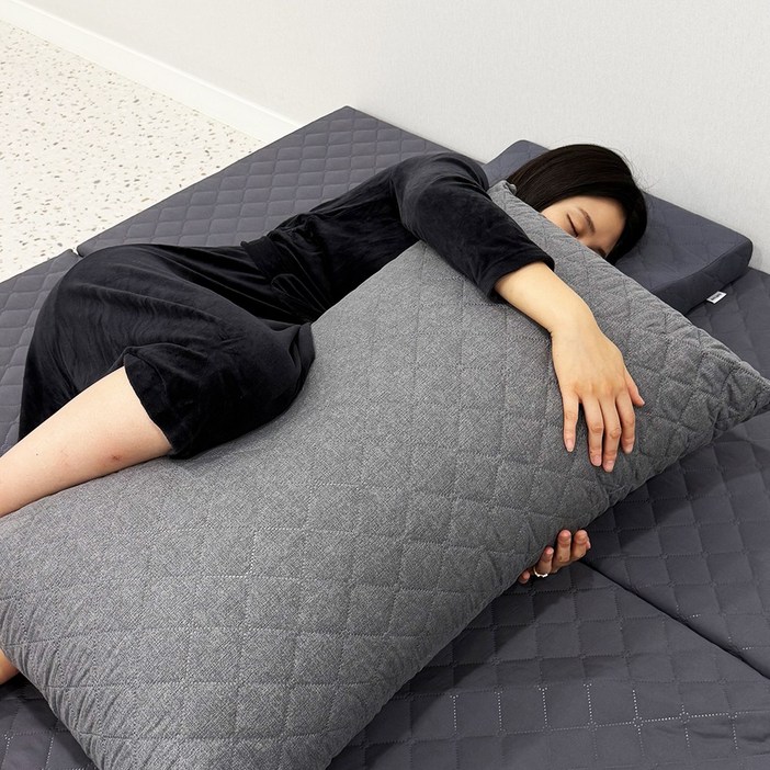 등편한 빵빵한 누빔솜 등받이 발 침대 대형 침대 쇼파 허리 쿠션 커버포함 100×60